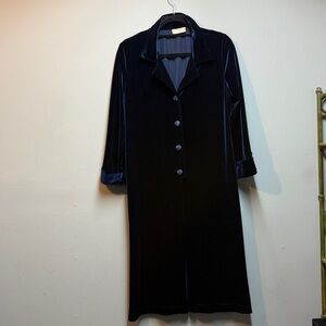 Coldwater Creek Midnight Blue Velvet Jacket Duster